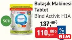 BİND AVTİVİT HEPSİ BİR ARADA BULAŞIK MAKİNESİ TABLET 50'Lİ